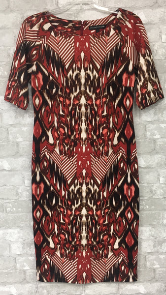 Red/White/Brown Print Dress (4)