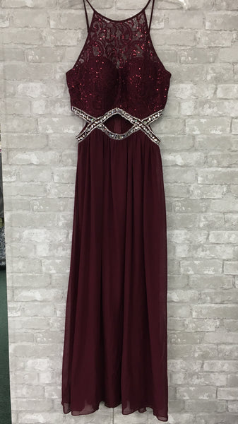 Maroon/Sequin/Lace Formal Dress (11)
