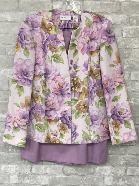 Purple/White/Green Floral Blazer/Skirt (12)