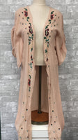 Pink/Floral Embroidery Kimono (Large)