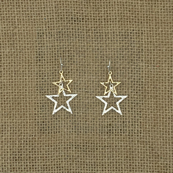 Gold/Silver Star Earrings