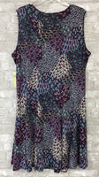 Teal/Purple Print Dress (3X)