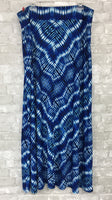 Blue/White Tie Dye Print Skirt (1X)