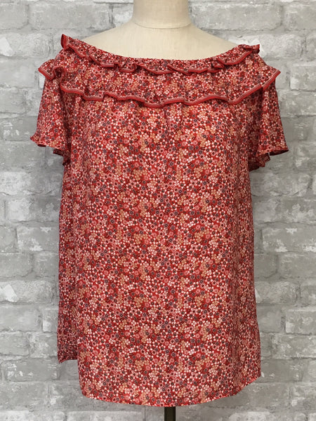 Red/Floral Top (X-Small)