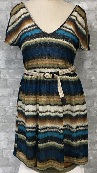 Multicolor Stripe Dress/Belt (14)