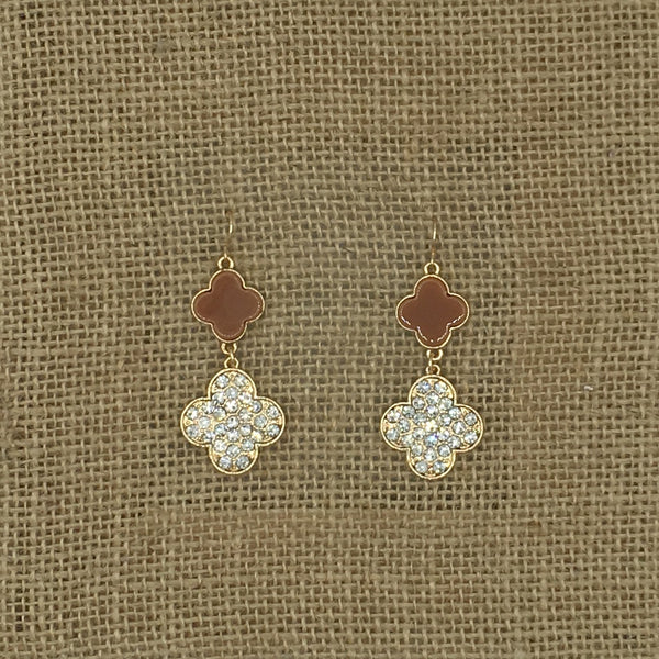 Brown/Rhinestone Earrings