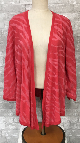 Coral/Pink Print Cardigan (Large)