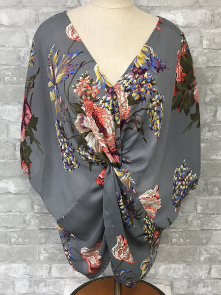 Gray Floral Top (Large)