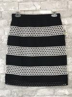 White/Black Stripe Eyelet Top/Skirt (4)