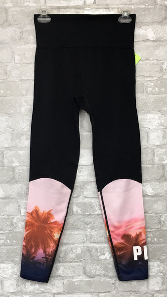 Black/Pink/Sunset Athletic Leggings (Medium)