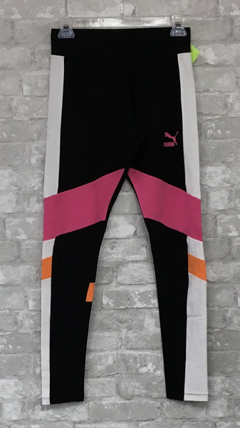 Black/White/Pink Athletic Leggings (Medium)