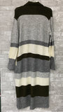 Gray/Green Stripe Cardigan (Large)