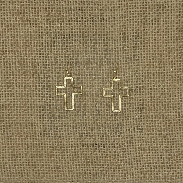 Gold Cross Earrings