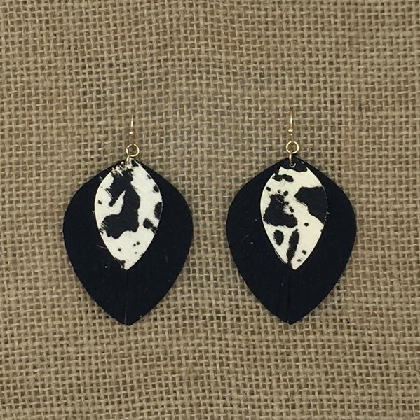 Black Animal Print Earrings