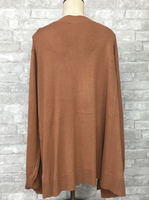 Tan Long-Sleeved Cardigan with Front Pockets (2X)