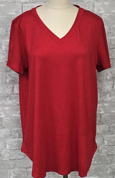 Red Short Sleeve Top (2X, 3X)