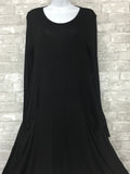 Long-Sleeved Black Dress with Pockets (Medium)