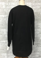 Black V-Neck Oversized Sweatshirt (LG, XL)