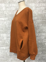Burnt Orange Oversized Sweatshirt (S, M, L, XL)