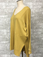 Mustard V-Neck Sweater (M, XL)