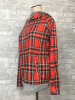 Red and Black Plaid Hoodie (Small)