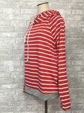 Red and White Striped Hoodie (L)