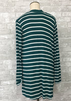 White/Green Stripe Cardigan (Medium, Large)