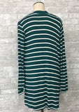White/Green Stripe Cardigan (Medium, Large)