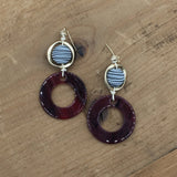 Circle Dangle Earrings (Red or White)