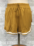 Mustard and White Athletic Shorts by ShoSho (MED, XLG)