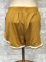 Mustard and White Athletic Shorts by ShoSho (MED, XLG)