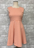 Orange and White Stripe Dress (Small)