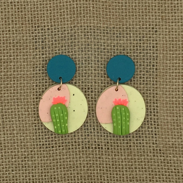Clay Cactus Earrings