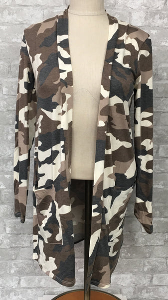 Brown Camouflage Cardigan (Small, Large, X-Large)
