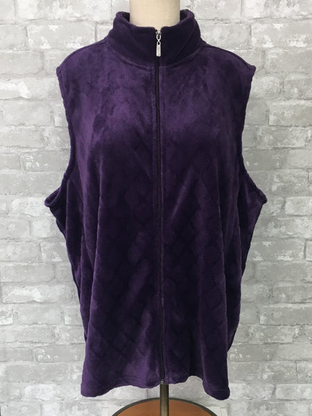 Purple Velour Outer Vest (2X)
