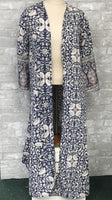 Blue/White Floral Cardigan (X-Small)