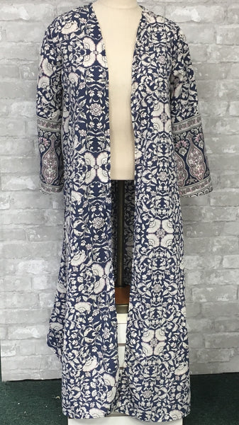 Blue/White Floral Cardigan (X-Small)