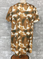 Yellow and Green Cow Print Top (Small)