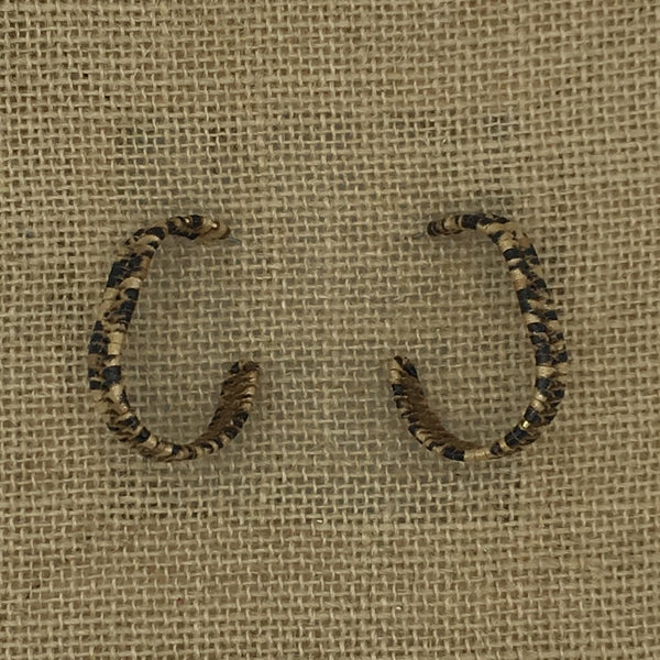 Brown Snakeskin Hoop Earrings