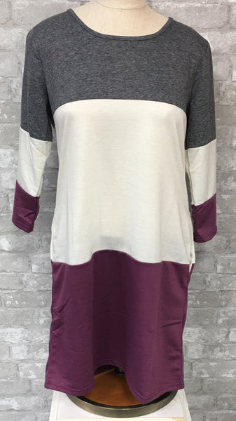 Gray/White/Purple Top (Small, Medium, Large, X-Large)