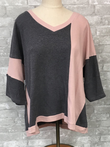 Pink/Gray Top (Large)