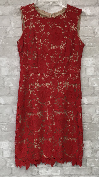 Red/Tan Lace Dress (8)