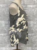Gray/Cream Camouflage Tank Top (Large)