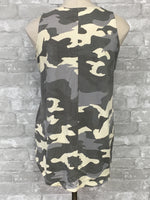 Gray/Cream Camouflage Tank Top (Large)