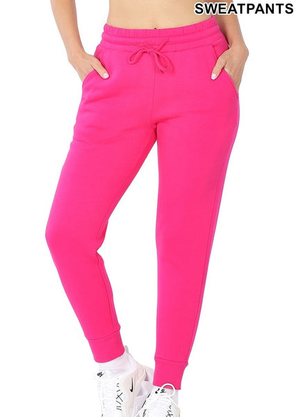 Pink Joggers by Zenana (LG, XLG)